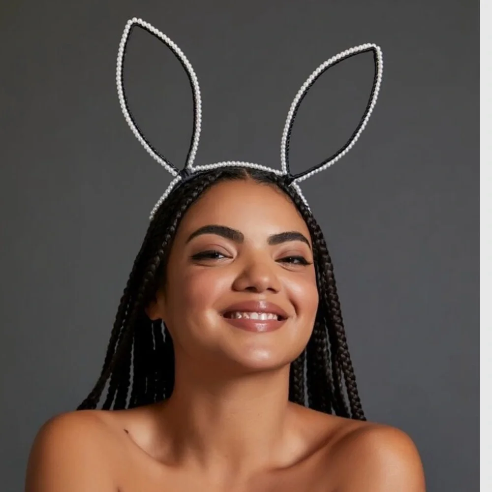 Faux Pearl Bunny Ear Headband
